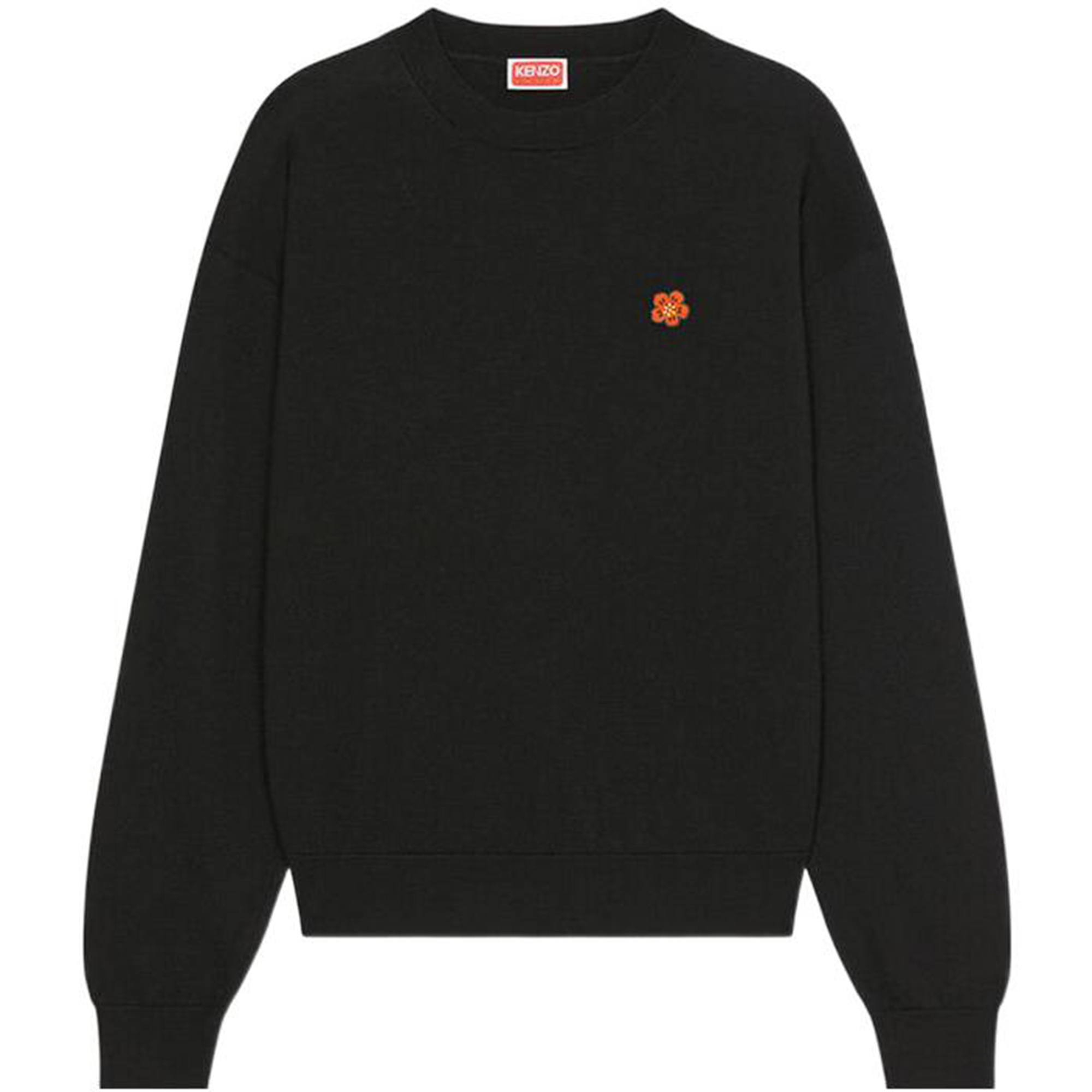 (Women) KENZO SS23 Floral Logo Wool Crewneck Long Sleeve Sweater . FD52PU3813LB-99J