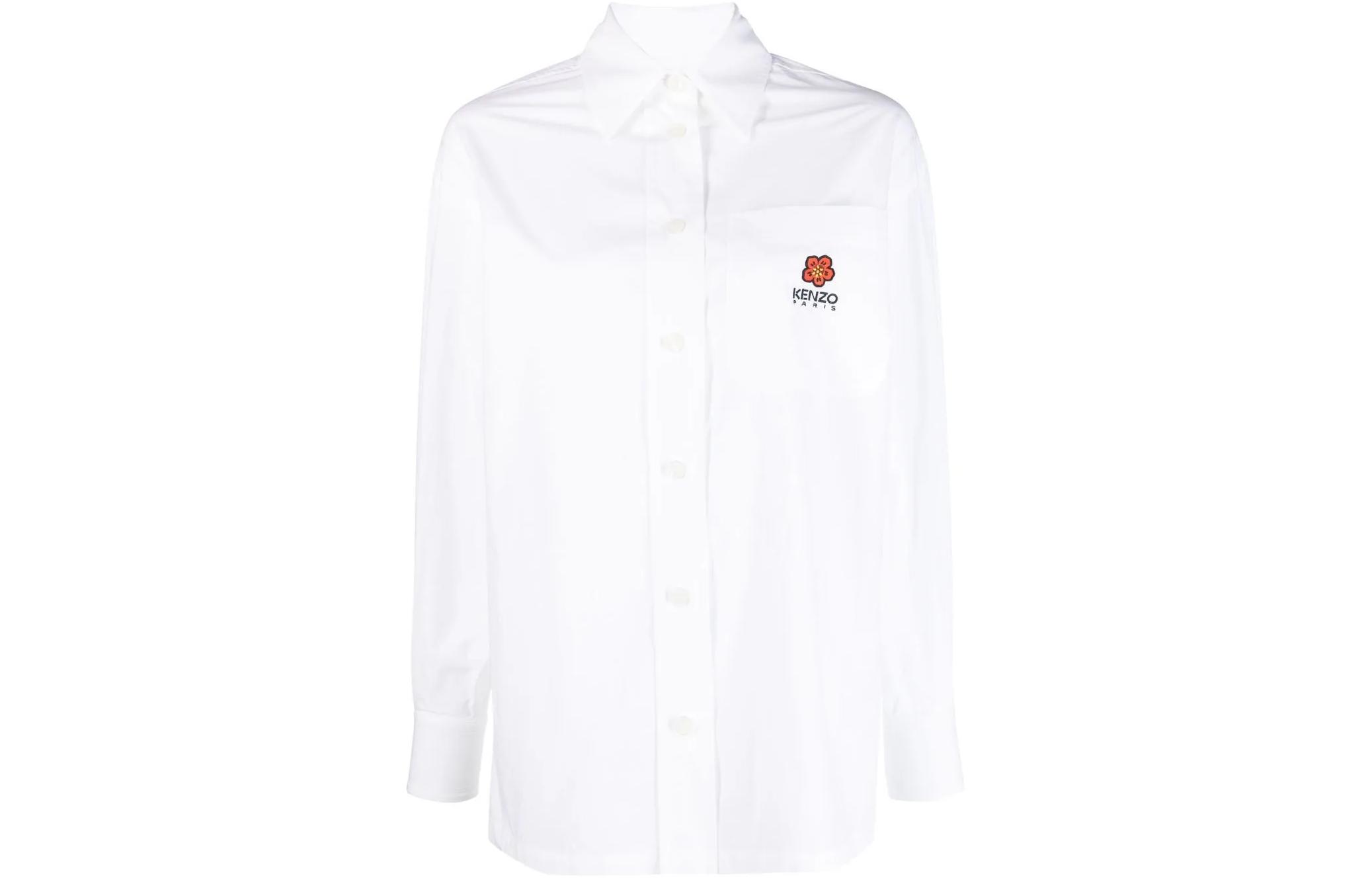 Order (W) KENZO SS23 フローラルプリントカジュアルシャツ レディース ホワイト FD52CH0919LH-01