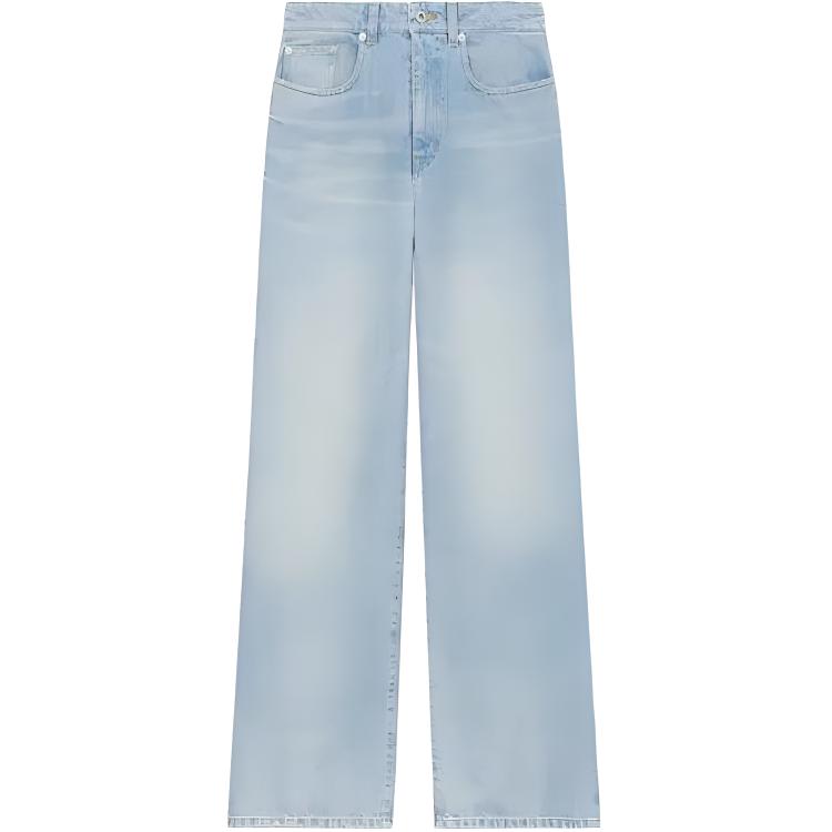 (Women) KENZO SS23 Mid-Waist Straight Leg Jeans  Blue FD62DP2226B8-DS