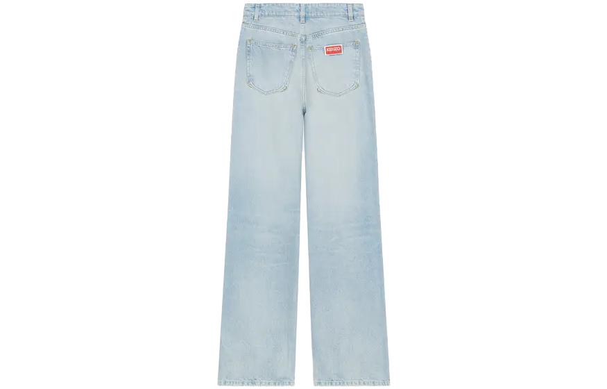 Lookbook (Women) KENZO SS23 Mid-Waist Straight Leg Jeans  Blue FD62DP2226B8-DS