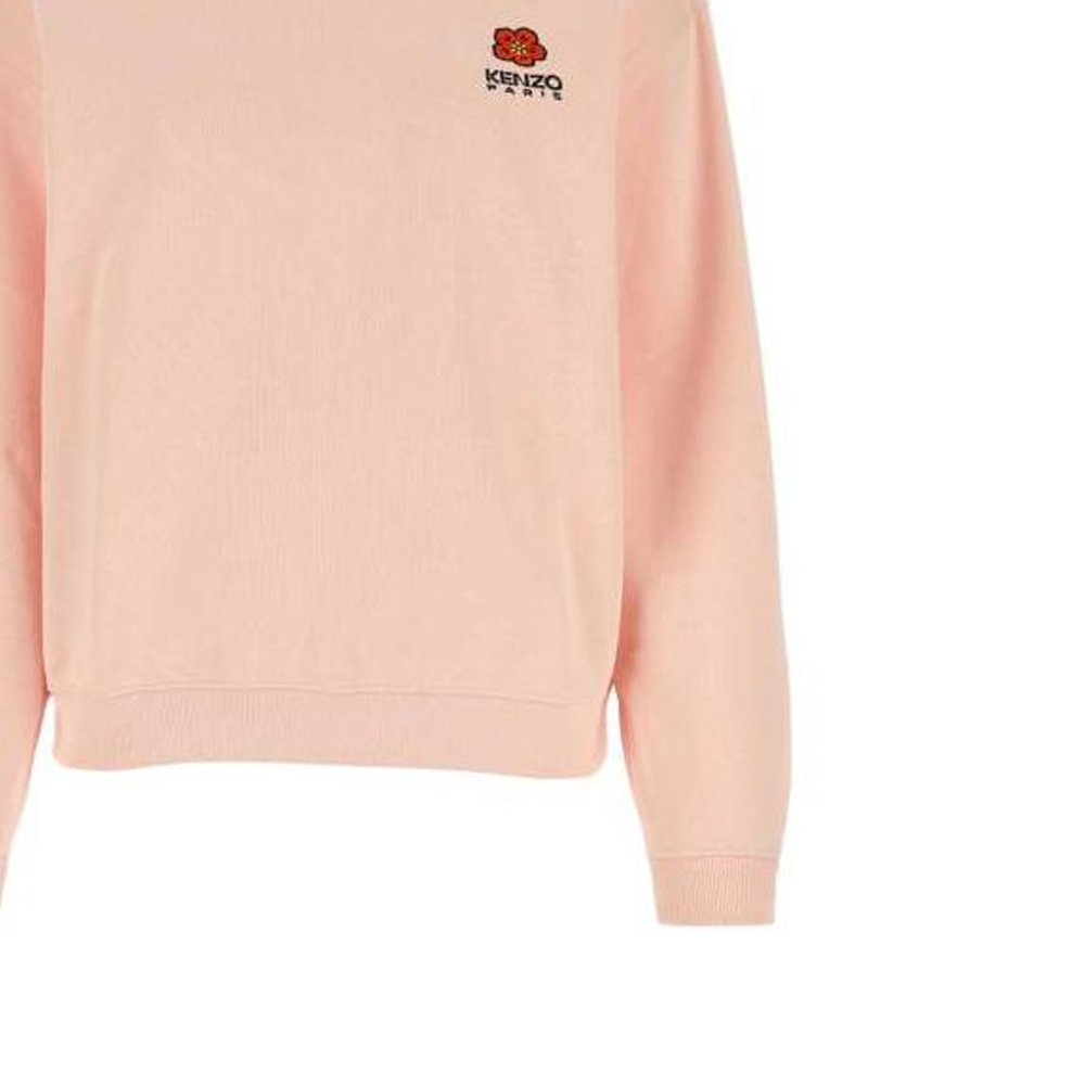 Sizing (W) KENZO SS23 Sweatshirt Wanita Pink Floral Bordir Lengan Panjang. FD52SW0404MF-34