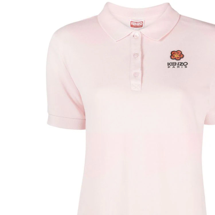 Details for (W) KENZO SS23 女士粉色字母印花短袖翻领连衣裙 FC62RO7074PU-34