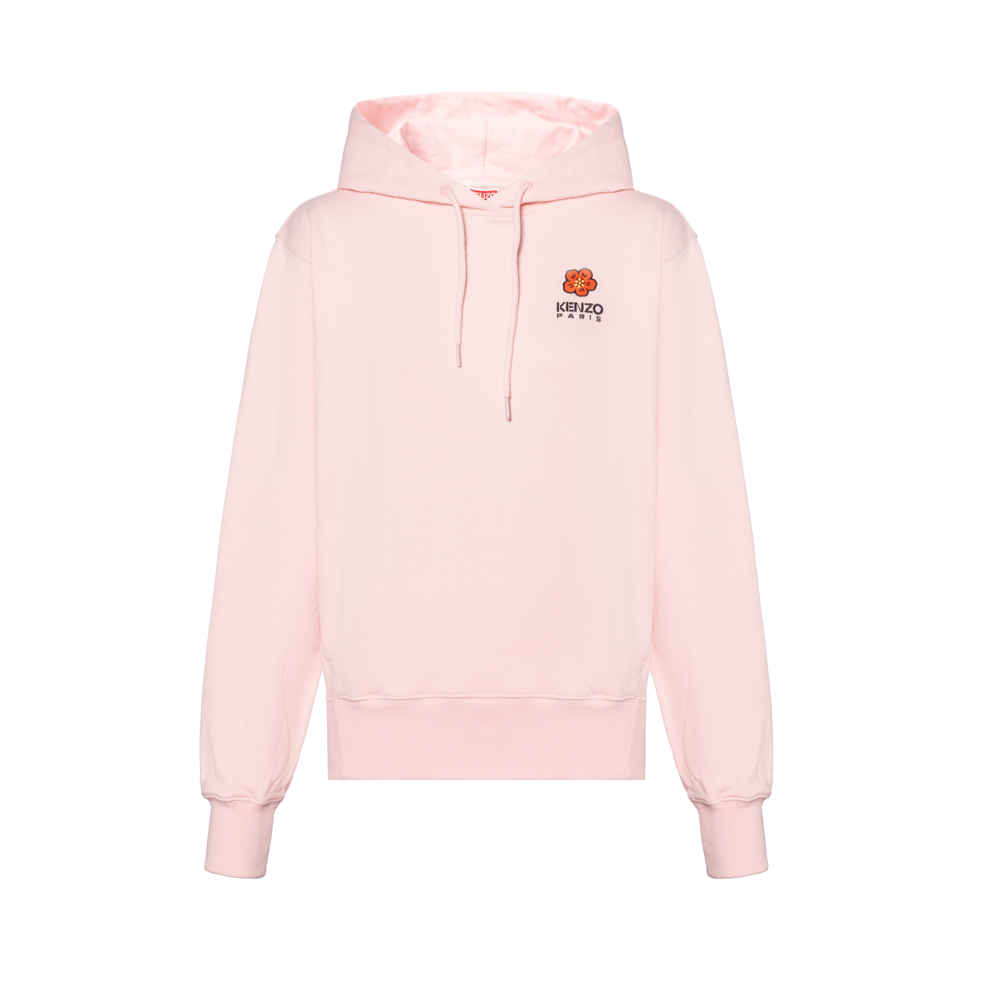 (Women) KENZO SS23 Solid Color Logo Print Pink Hoodie  Long Sleeve Sweatshirt FD52SW0484MF-34
