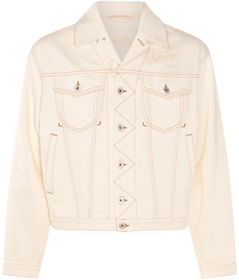 (Women) KENZO SS24 Beige Monochrome Letter Button-Up Long Sleeve Jacket FE55DV3026W4-WT Buy (Women) KENZO SS24 Beige Monochrome Letter Button-Up Long Sleeve Jacket FE55DV3026W4-WT