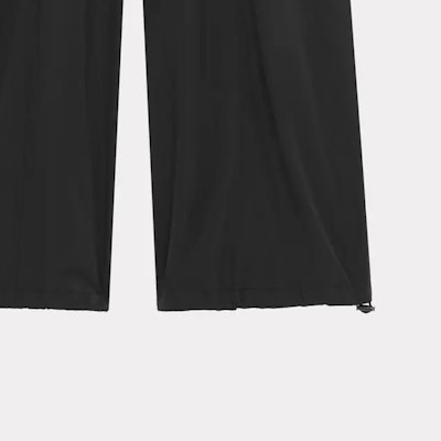 (Women) KENZO SS24 Black Elastic Straight Leg Pants with Sakura Pattern. FE52PA0879FI-99 Details for (Women) KENZO SS24 Black Elastic Straight Leg Pants with Sakura Pattern. FE52PA0879FI-99