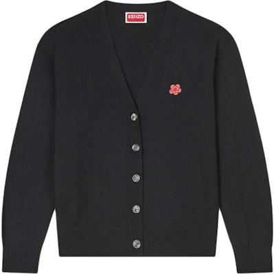 (W) KENZO 2024春夏 黑色花卉刺绣V领开衫毛衣。 FE62CA4753LB-99J Order (W) KENZO 2024春夏 黑色花卉刺绣V领开衫毛衣。 FE62CA4753LB-99J