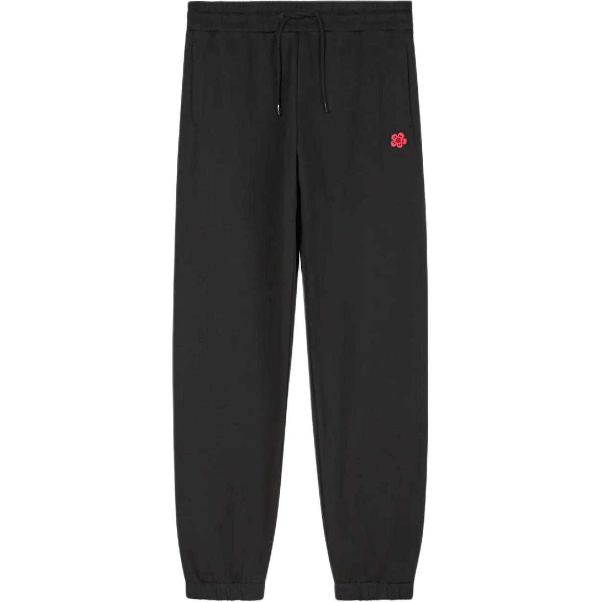 (Women) KENZO SS24  Black Knit Sweatpants with Floral Logo Embroidery. FE62PA7344MF-99J