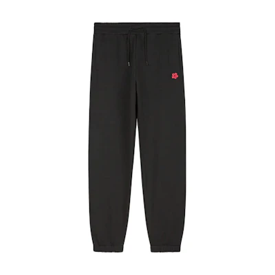 (Women) KENZO SS24 Black Knit Sweatpants with Floral Logo Embroidery. FE62PA7344MF-99J