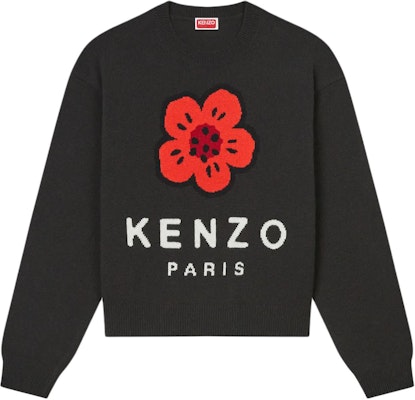 (Women) KENZO SS24 Black Letter Logo Pattern Crewneck Sweater Long Sleeve. FE62PU4903LD-99J Order (Women) KENZO SS24 Black Letter Logo Pattern Crewneck Sweater Long Sleeve. FE62PU4903LD-99J