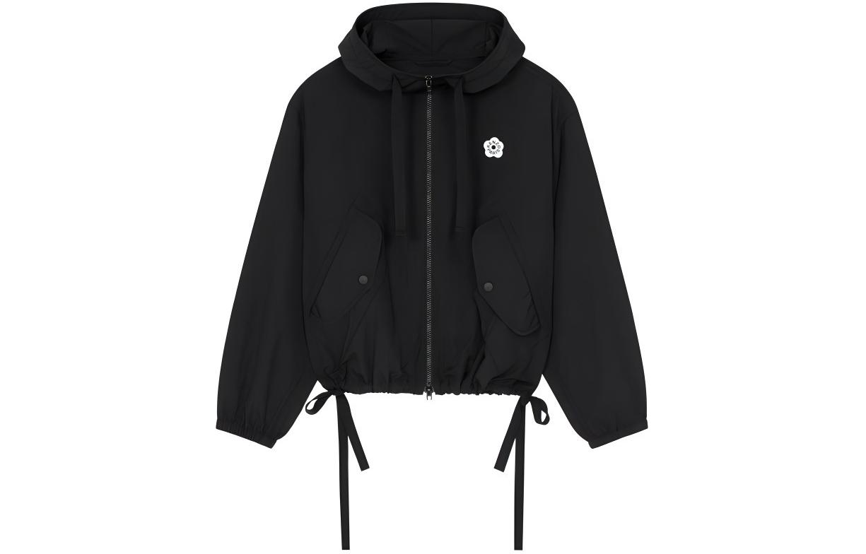 (Women) KENZO SS24  Black Logo Print Zip-Up Hoodie Jacket. FE52BL1719NF-99