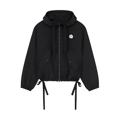 (Women) KENZO SS24 Black Logo Print Zip-Up Hoodie Jacket. FE52BL1719NF-99
