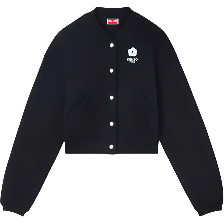 (Women) KENZO SS24  Black Loose Fit Letter Print Long Sleeve Jacket. FE62BL1894MB-99J