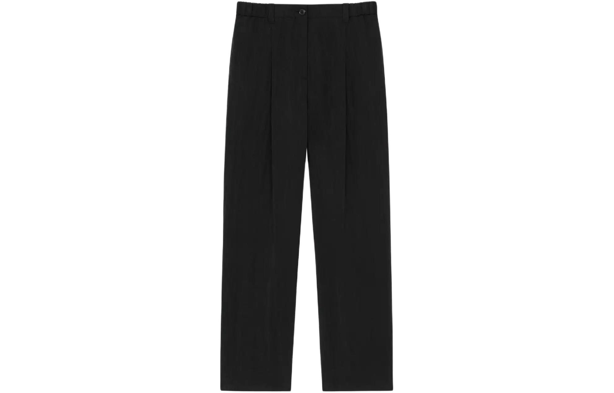 Order (Women) KENZO SS24  Black Solid Color Mid-Rise Straight-Leg Casual Pants FE52PA0779FD-99