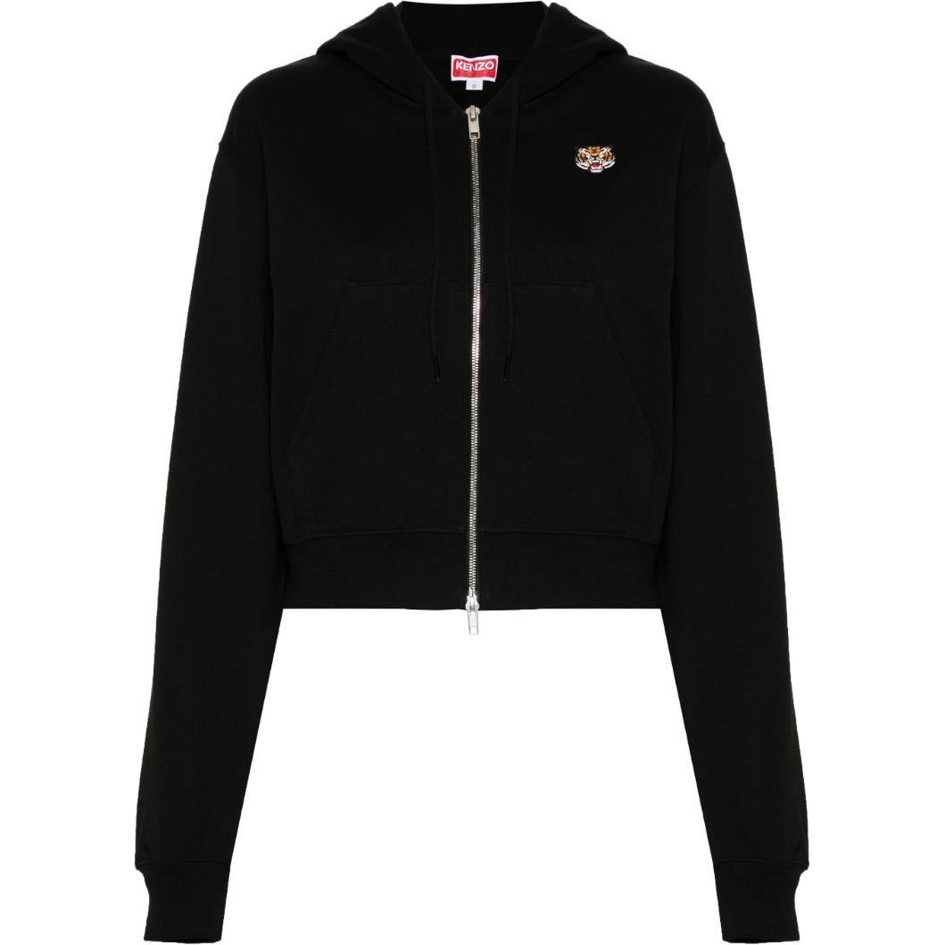 (Women) KENZO SS24  Black Tiger Embroidered Hoodie Sweatshirt FE52SW1474MF-99J