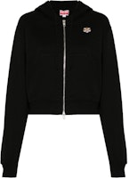 (Women) KENZO SS24 Black Tiger Embroidered Hoodie Sweatshirt FE52SW1474MF-99J (Women) KENZO SS24 Black Tiger Embroidered Hoodie Sweatshirt FE52SW1474MF-99J