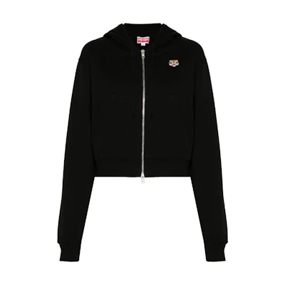 (Women) KENZO SS24 Black Tiger Embroidered Hoodie Sweatshirt FE52SW1474MF-99J