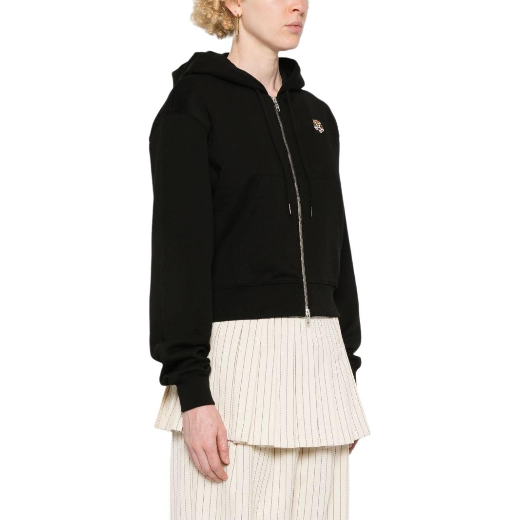 Purchase (Women) KENZO SS24  Black Tiger Embroidered Hoodie Sweatshirt FE52SW1474MF-99J