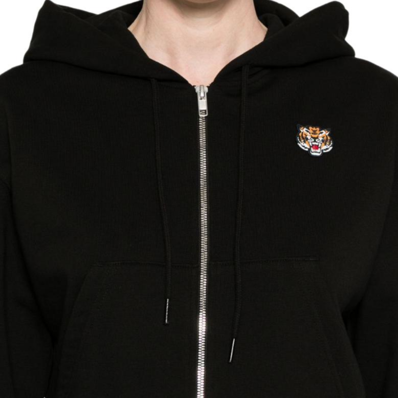 Details for (Women) KENZO SS24  Black Tiger Embroidered Hoodie Sweatshirt FE52SW1474MF-99J
