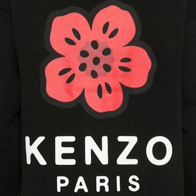 (Women) KENZO SS24 Black V-Neck Button-Up Loose Knit Cardigan with Logo Design FE62SW1644MT-99J Details for (Women) KENZO SS24 Black V-Neck Button-Up Loose Knit Cardigan with Logo Design FE62SW1644MT-99J
