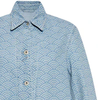 Sizing (W) KENZO SS24 藍色丹寧拼色設計外套,附標誌印花。 FE52DV2436K4-DT