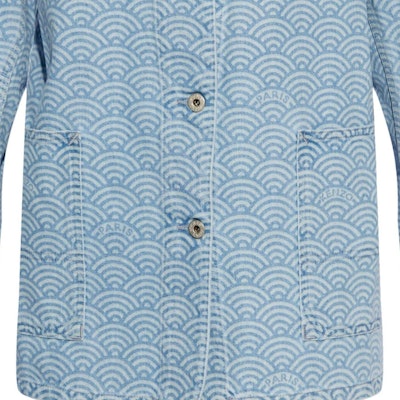 (W) KENZO SS24 Jaket Denim Biru dengan Cetakan Logo dan Rekaan Colorblock. FE52DV2436K4-DT Cheap (W) KENZO SS24 Jaket Denim Biru dengan Cetakan Logo dan Rekaan Colorblock. FE52DV2436K4-DT