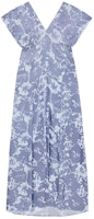 (Women) KENZO SS24 Blue Floral Print V-Neck Sleeveless Maxi Dress FE52RO2749JE-67 (Women) KENZO SS24 Blue Floral Print V-Neck Sleeveless Maxi Dress FE52RO2749JE-67