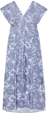 (W) KENZO SS24 Dress Maxi Tanpa Lengan Motif Bunga Biru V-Neck FE52RO2749JE-67 Order (W) KENZO SS24 Dress Maxi Tanpa Lengan Motif Bunga Biru V-Neck FE52RO2749JE-67