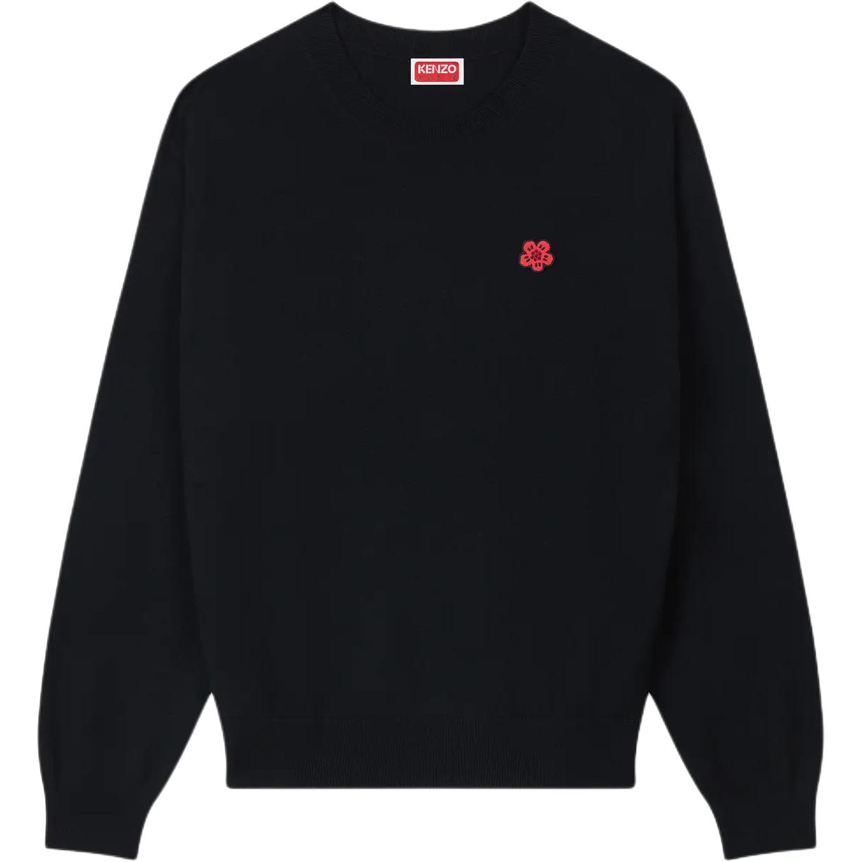 (Women) KENZO SS24  Floral Embroidered Crewneck Sweater Black FE62PU4893LB-99J