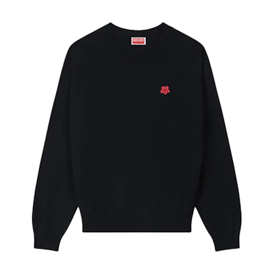 (Women) KENZO SS24 Floral Embroidered Crewneck Sweater Black FE62PU4893LB-99J