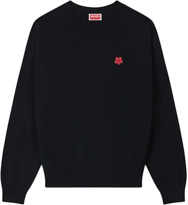 (W) KENZO SS24 Sweater Hitam Bordir Bunga Crewneck FE62PU4893LB-99J Order (W) KENZO SS24 Sweater Hitam Bordir Bunga Crewneck FE62PU4893LB-99J