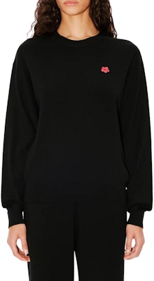 (W) KENZO SS24 Sweater Hitam Bordir Bunga Crewneck FE62PU4893LB-99J Purchase (W) KENZO SS24 Sweater Hitam Bordir Bunga Crewneck FE62PU4893LB-99J