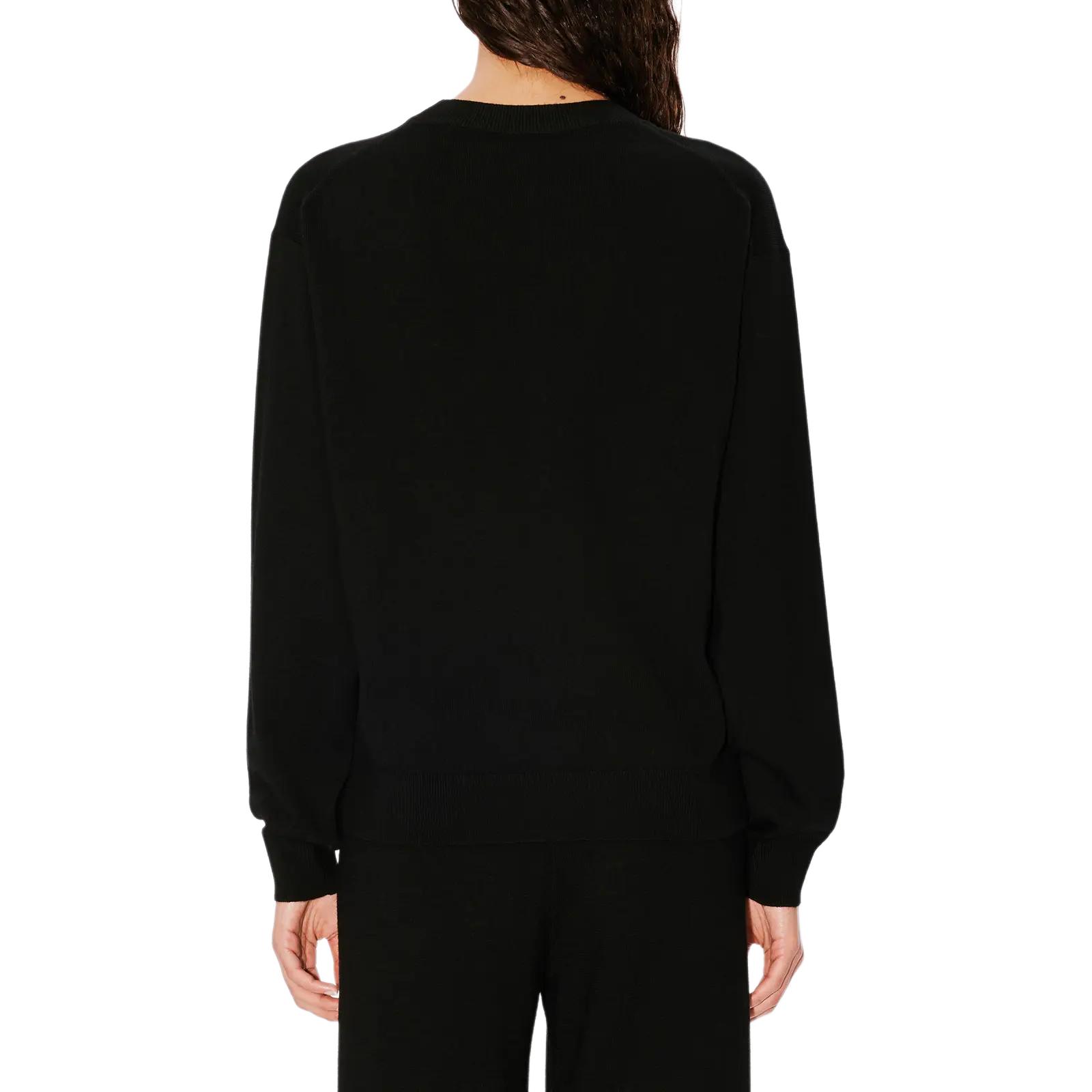 Details for (W) KENZO SS24 Sweater Hitam Bordir Bunga Crewneck FE62PU4893LB-99J