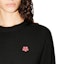 Sizing (W) KENZO SS24 Sweater Hitam Bordir Bunga Crewneck FE62PU4893LB-99J