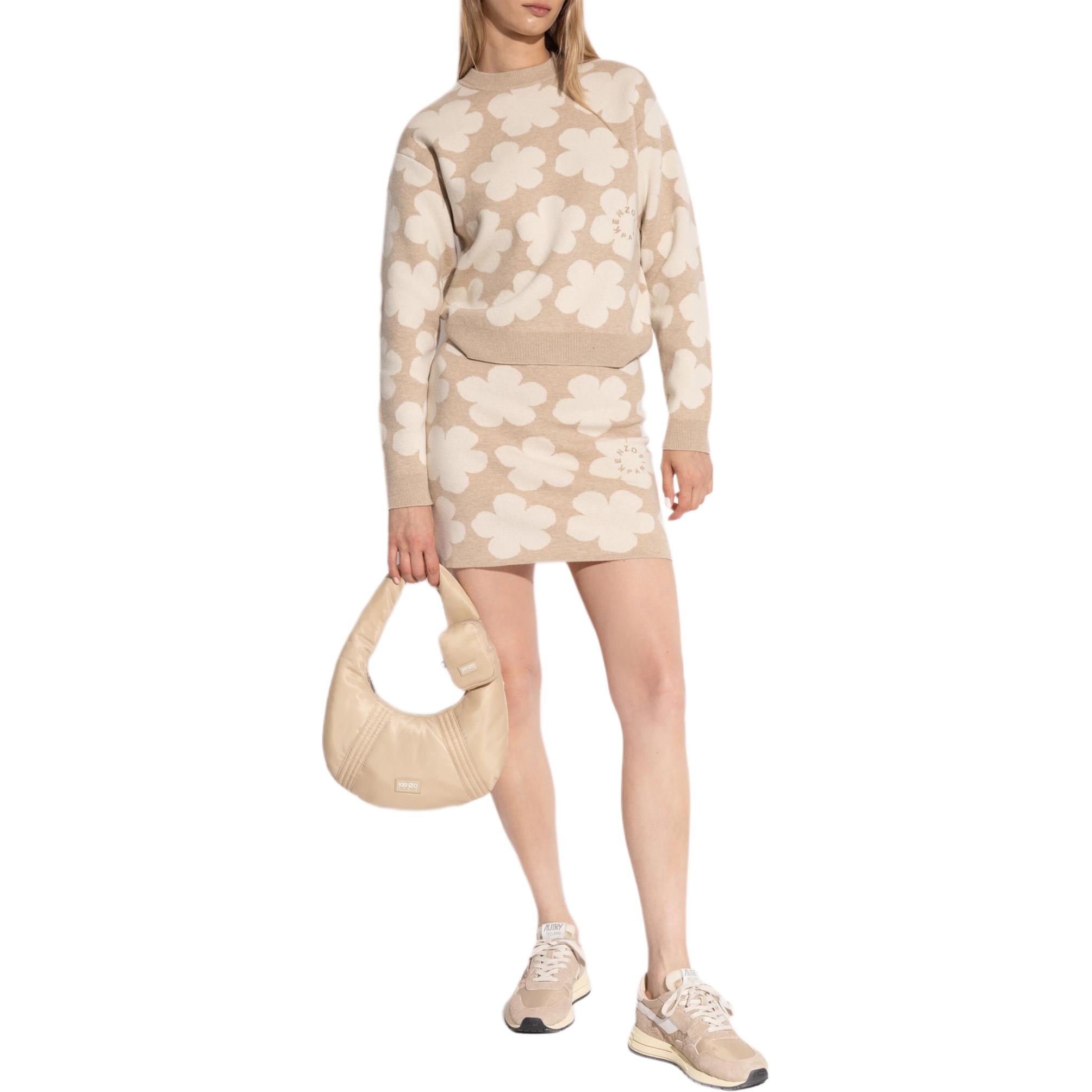 Lookbook (Women) KENZO SS24  Floral Embroidered Knit Long-Sleeve Sweater in Beige. FE62PU4873CN-11