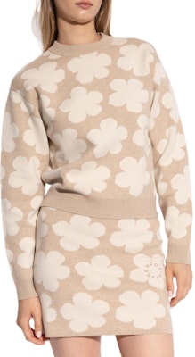 (Women) KENZO SS24 Floral Embroidered Knit Long-Sleeve Sweater in Beige. FE62PU4873CN-11 Shop (Women) KENZO SS24 Floral Embroidered Knit Long-Sleeve Sweater in Beige. FE62PU4873CN-11