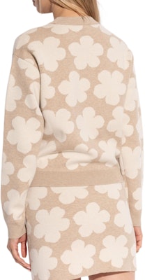 (Women) KENZO SS24 Floral Embroidered Knit Long-Sleeve Sweater in Beige. FE62PU4873CN-11 Purchase (Women) KENZO SS24 Floral Embroidered Knit Long-Sleeve Sweater in Beige. FE62PU4873CN-11