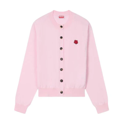 (Women) KENZO SS24 Floral Embroidered Pink Knit Cardigan Sweater FE62CA4763LB-34