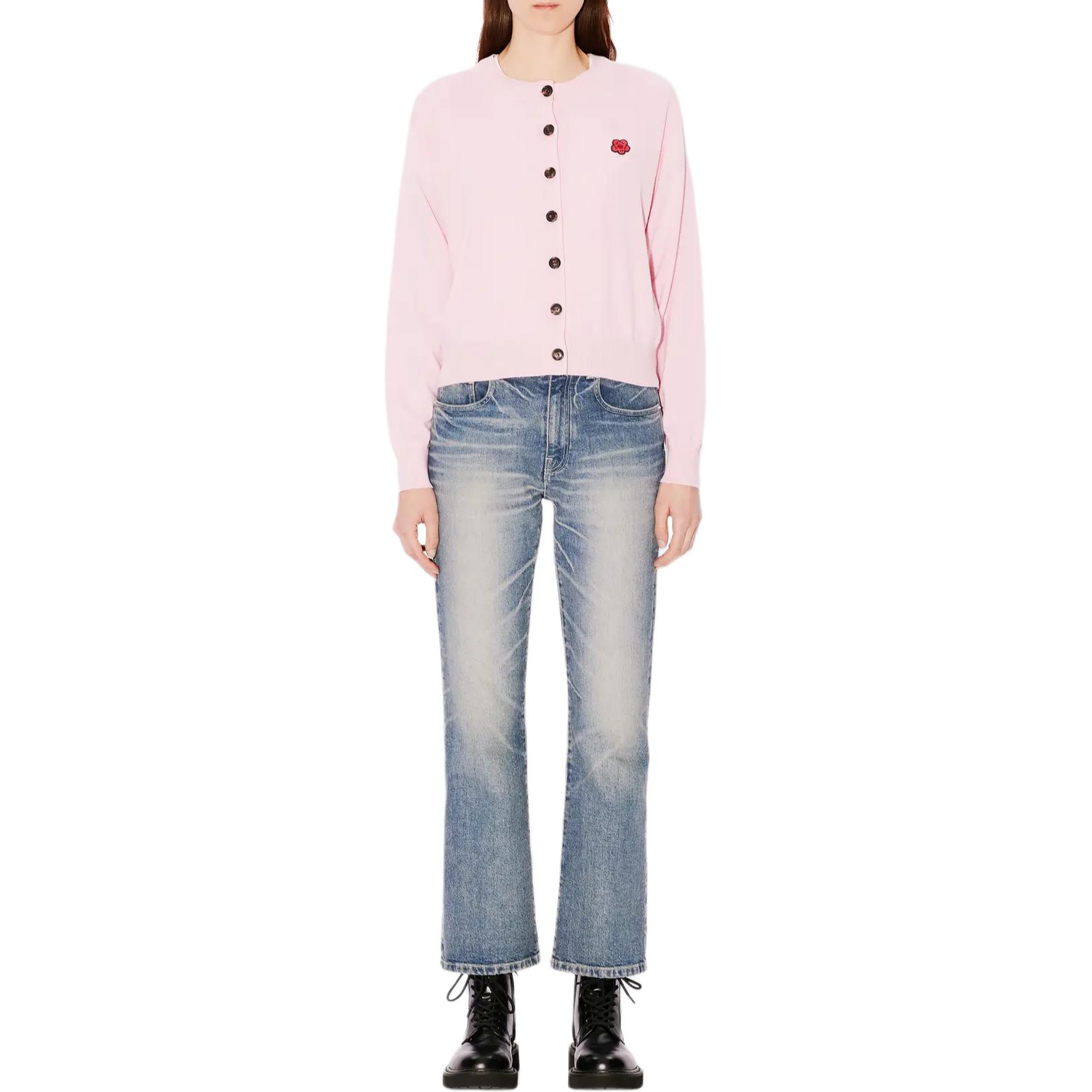 Order (W) KENZO SS24 花卉刺绣粉色针织开衫毛衣 FE62CA4763LB-34