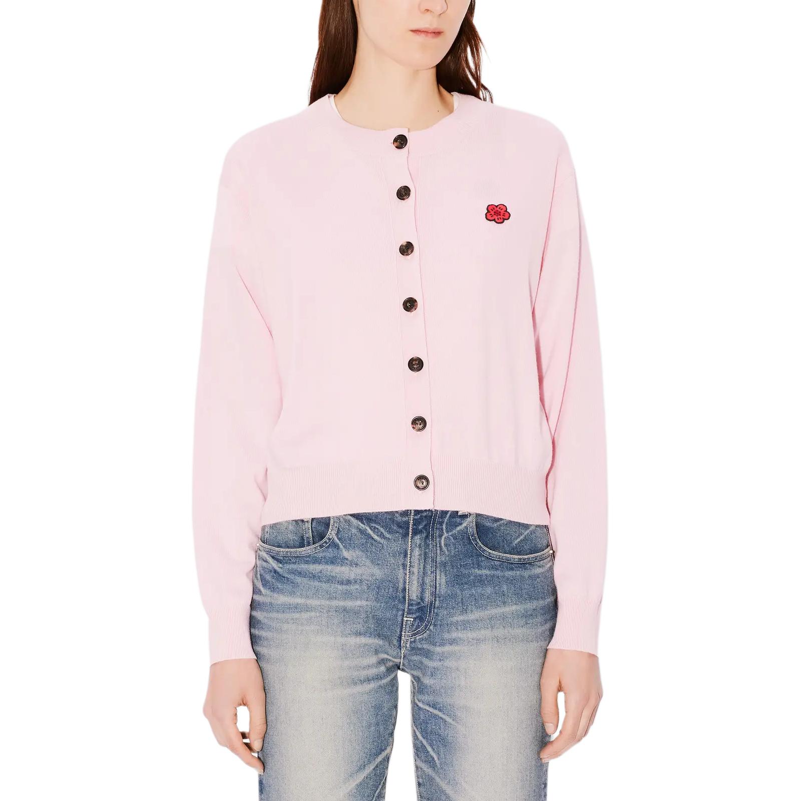 Lookbook (W) KENZO SS24 花卉刺绣粉色针织开衫毛衣 FE62CA4763LB-34