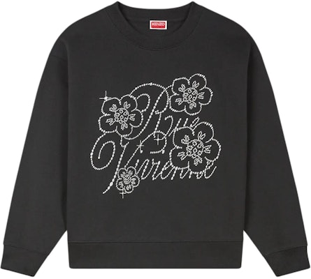 (Women) KENZO SS24 Floral Letter Crewneck Pullover Sweatshirt Black FE62SW1654MF-99J Order (Women) KENZO SS24 Floral Letter Crewneck Pullover Sweatshirt Black FE62SW1654MF-99J