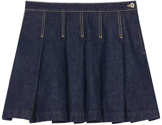 (W) KENZO SS24 Skirt Denim Biru Tua Pinggang Tinggi Lipatan FE52DJ2796B1-DM Buy (W) KENZO SS24 Skirt Denim Biru Tua Pinggang Tinggi Lipatan FE52DJ2796B1-DM