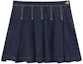 Buy (W) KENZO SS24 Skirt Denim Biru Tua Pinggang Tinggi Lipatan FE52DJ2796B1-DM