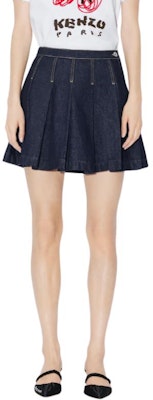 (W) KENZO SS24 Skirt Denim Biru Tua Pinggang Tinggi Lipatan FE52DJ2796B1-DM Purchase (W) KENZO SS24 Skirt Denim Biru Tua Pinggang Tinggi Lipatan FE52DJ2796B1-DM