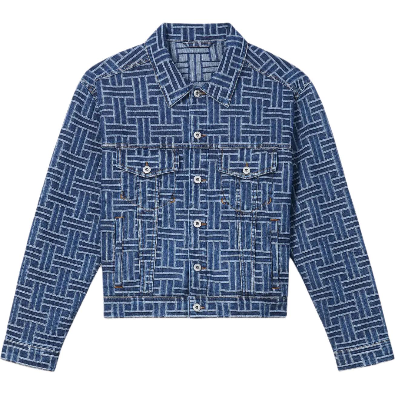 (Women) KENZO SS24  Logo Denim Jacket in Mid Stone Blue. FE62DV2486J3-DS