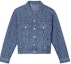 Order (Women) KENZO SS24 Logo Denim Jacket in Mid Stone Blue. FE62DV2486J3-DS