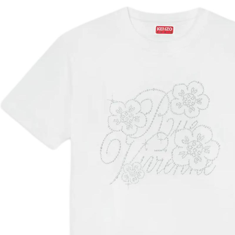 (Women) KENZO SS24  Logo Floral Embroidered Loose Fit T-Shirt White FE62TS1434SG-02 圖 4