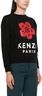 (Women) KENZO SS24 Logo Floral Print Crewneck Long Sleeve Sweatshirt Black FE62SW1604MT-99J Purchase (Women) KENZO SS24 Logo Floral Print Crewneck Long Sleeve Sweatshirt Black FE62SW1604MT-99J