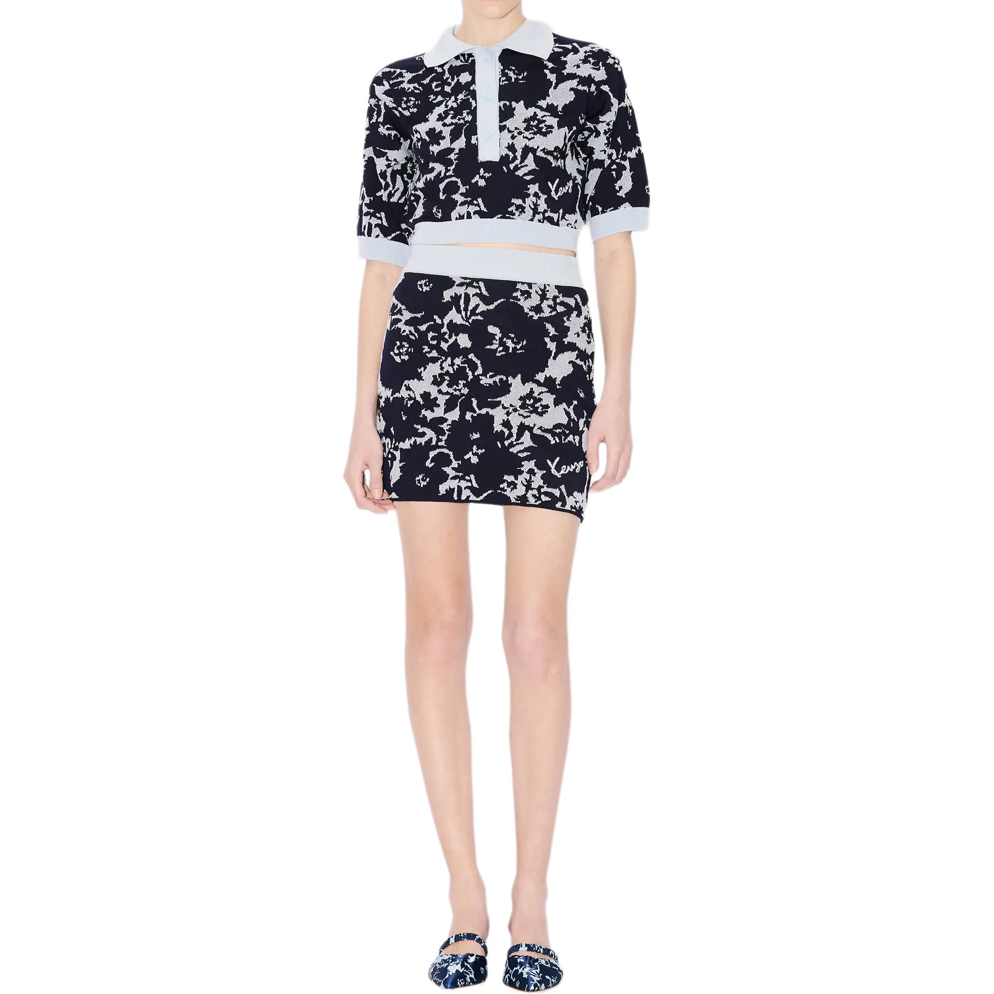 Shop (W) KENZO SS24 Falda Mini Azul Medianoche Floral Camuflaje. FE52JU4513CG-77