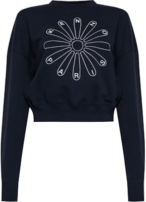(Women) KENZO SS24 Navy Blue Pullover Sweatshirt with Embroidered Logo. FE62SW1564MI-79 Buy (Women) KENZO SS24 Navy Blue Pullover Sweatshirt with Embroidered Logo. FE62SW1564MI-79