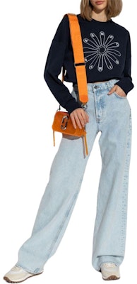 (Women) KENZO SS24 Navy Blue Pullover Sweatshirt with Embroidered Logo. FE62SW1564MI-79 Lookbook (Women) KENZO SS24 Navy Blue Pullover Sweatshirt with Embroidered Logo. FE62SW1564MI-79